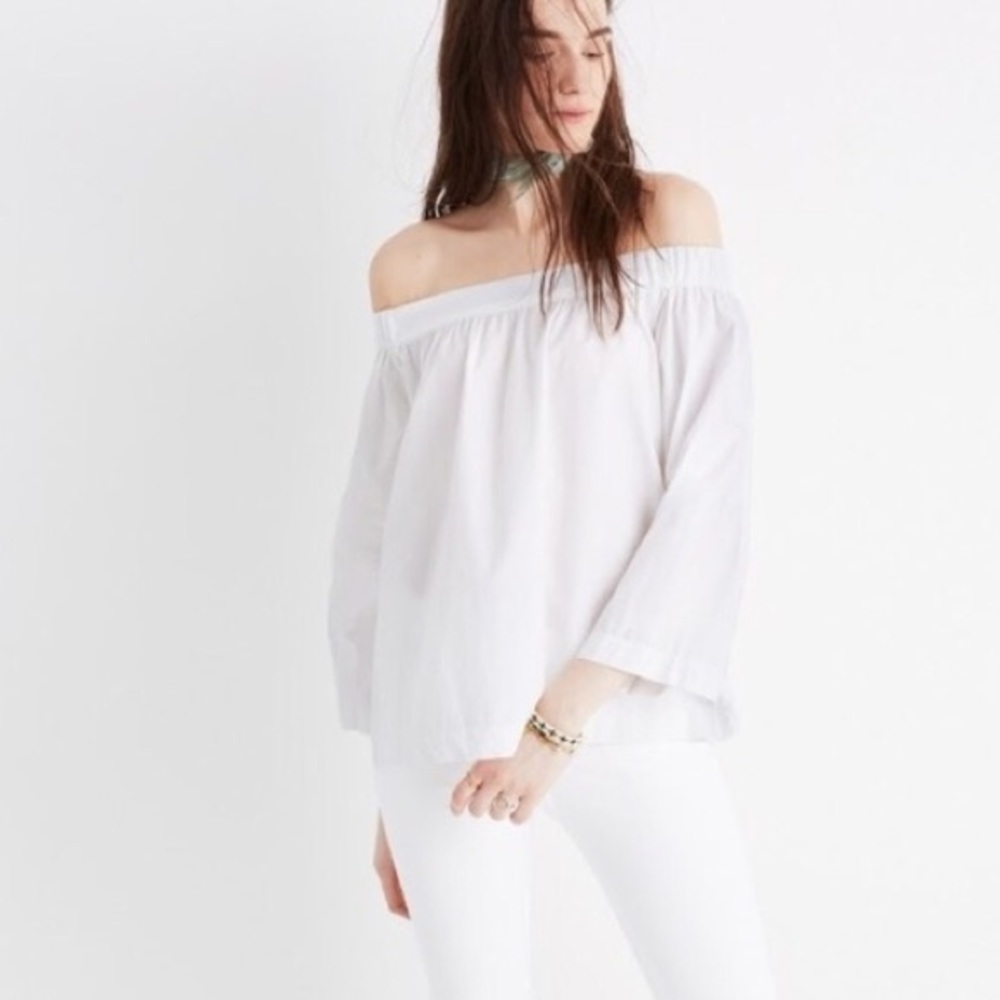 Madewell white off-the-shoulder top